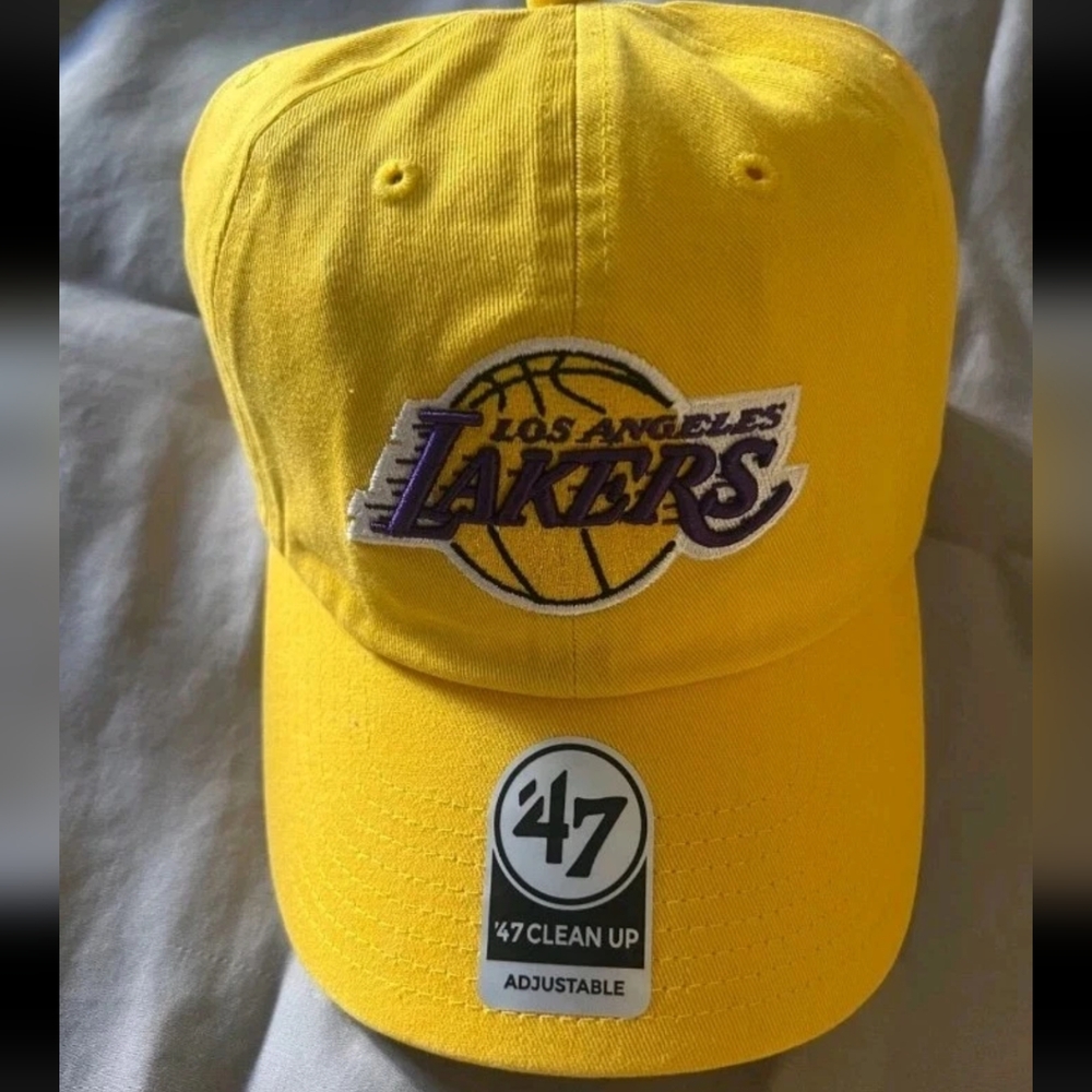Los Angeles Lakers '47 Brand Yellow Clean Up Adjustable Dad Hat